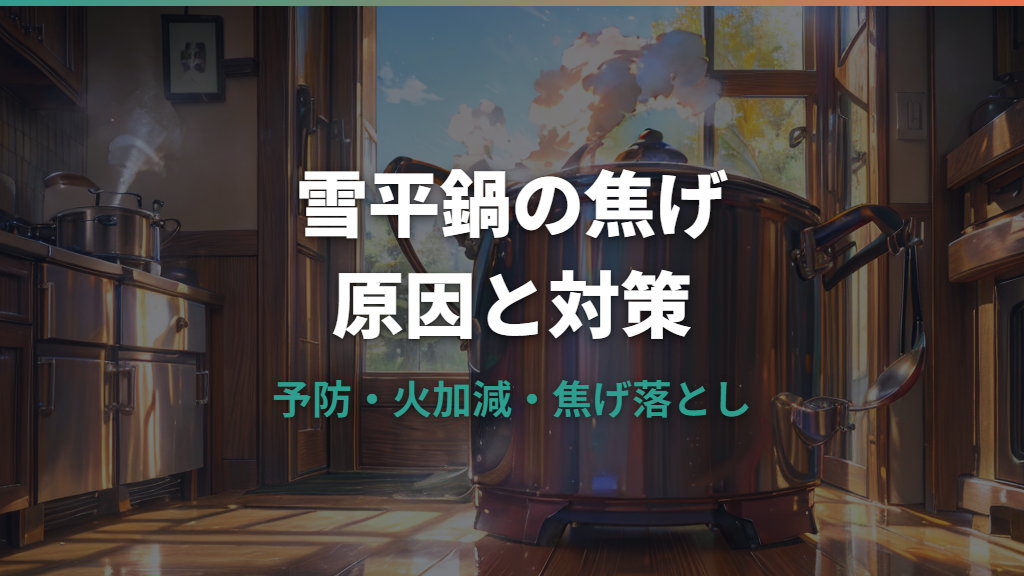 雪平鍋が焦げる原因と予防策を解説