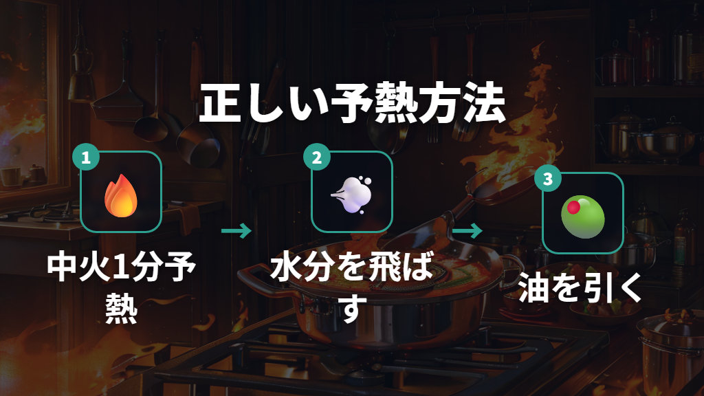 鉄フライパンがくっつく5つの原因と正しい予熱方法