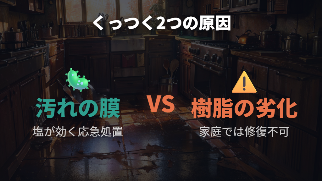 テフロン加工フライパンがくっつく原因と塩が一時的に効く理由