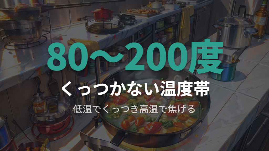 全フライパン共通──吸着水と温度管理がくっつきの根本原因