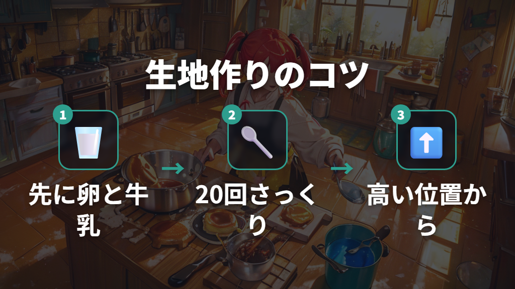 生地の作り方と流し方のポイント