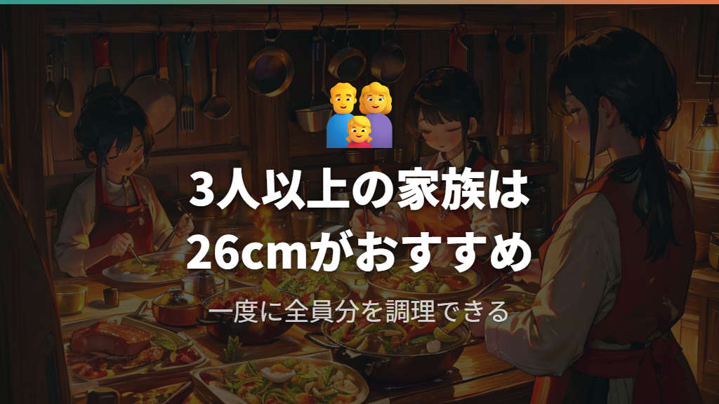 3人以上の家族に向いているフライパンのサイズ