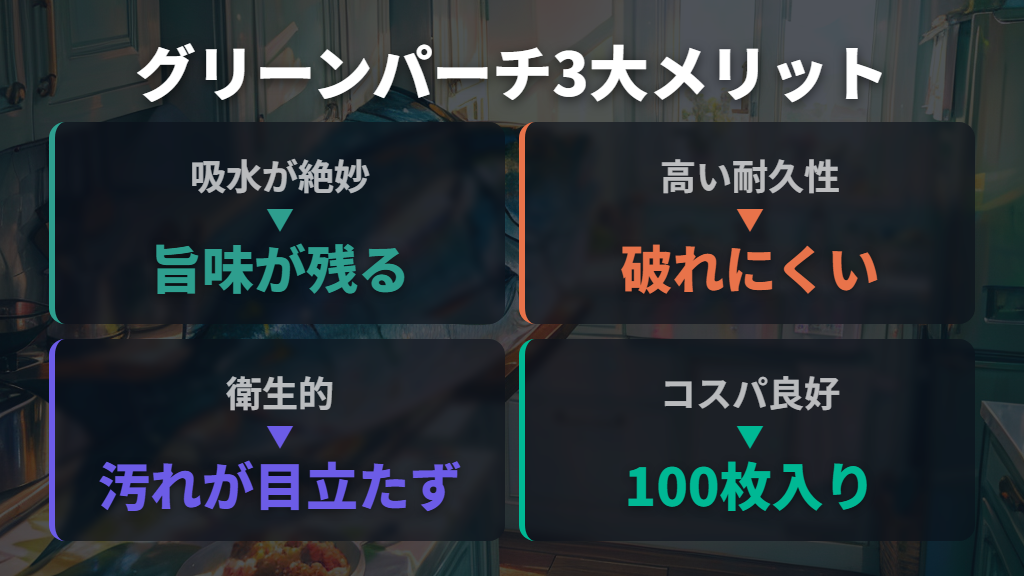 キッチンペーパーの弱点を補う「グリーンパーチ」とは
