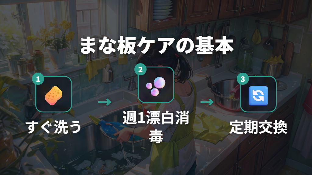 まな板を清潔に保つお手入れ方法と買い替えのタイミング