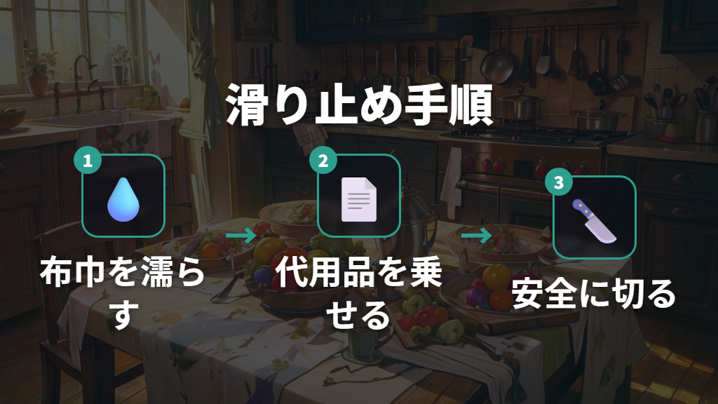 滑り止め対策は濡れ布巾で固定する基本手順