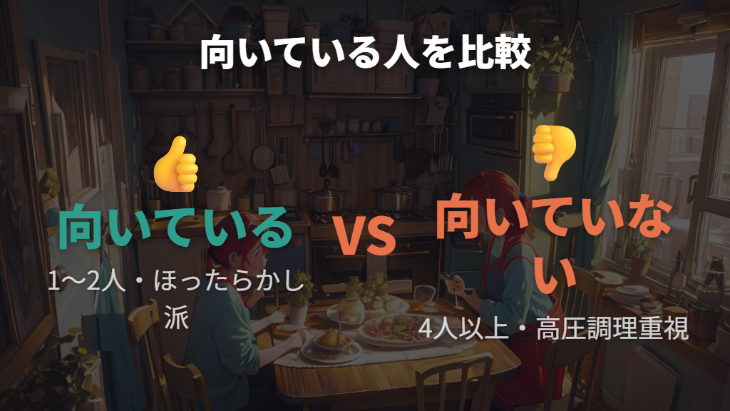 タイガー電気圧力鍋クックポットが向いている人・向いていない人