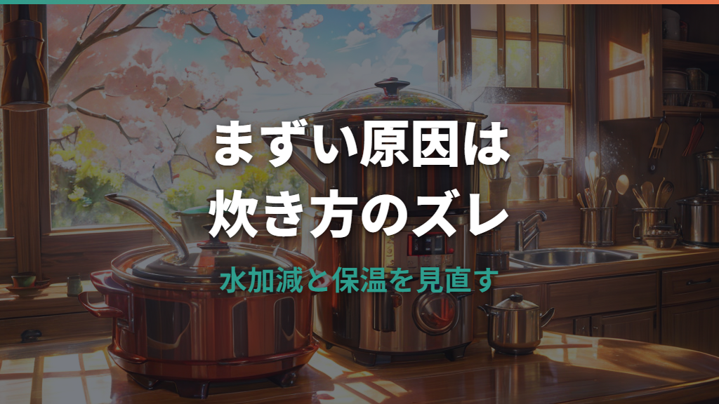 電気圧力鍋のご飯がまずい原因は？水加減・浸水・保温の見直し方