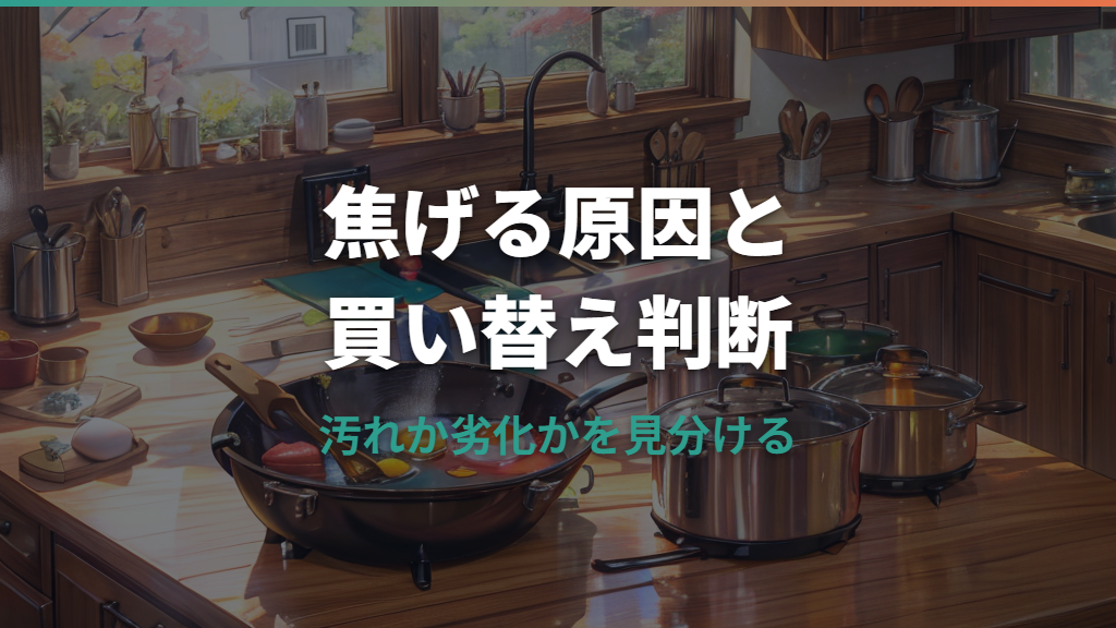 テフロンのフライパンが焦げるようになった原因と復活・買い替えの見極め方