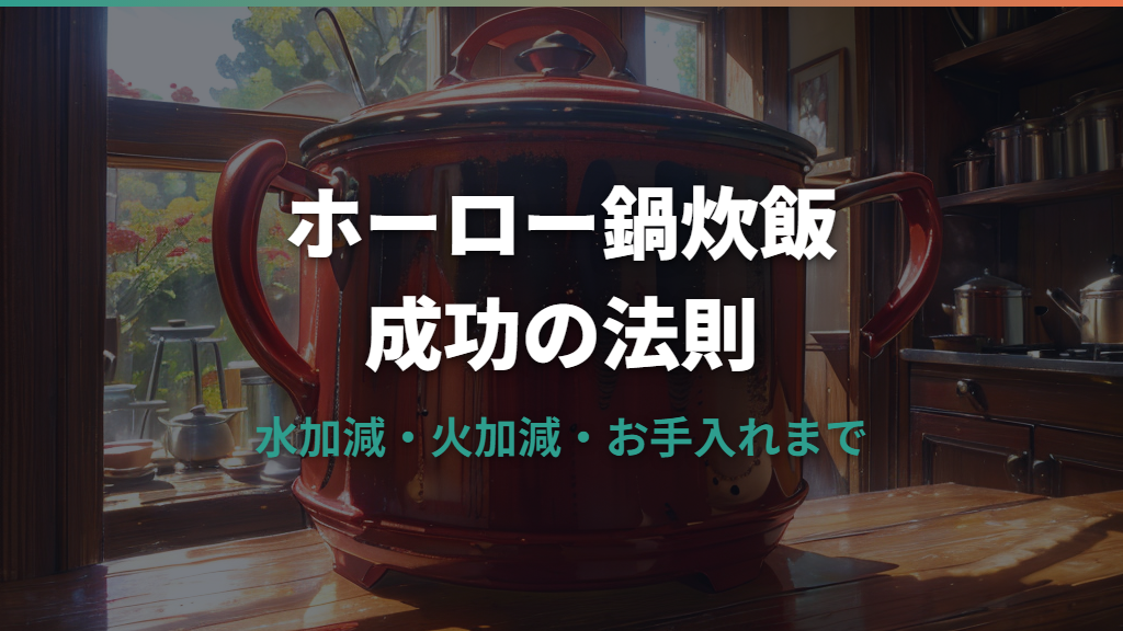 ホーロー鍋炊飯の成功法則：水加減・火加減・保存まで解説