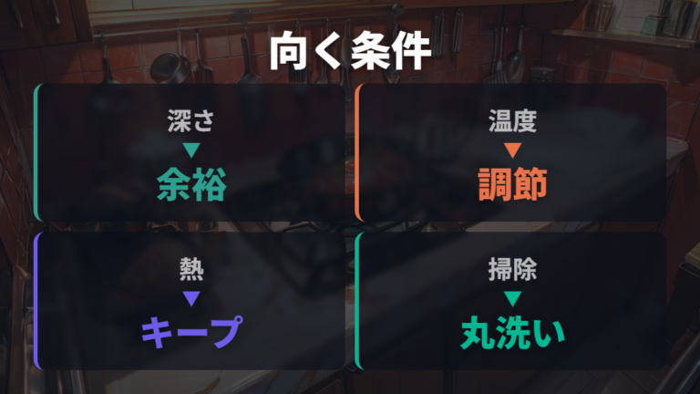 揚げ物に向くホットプレートの条件を確認する