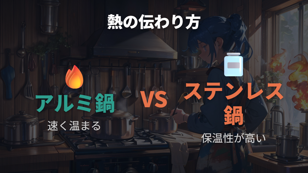 熱伝導率と保温性の違いが圧力鍋 ステンレス アルミ 違いに与える影響