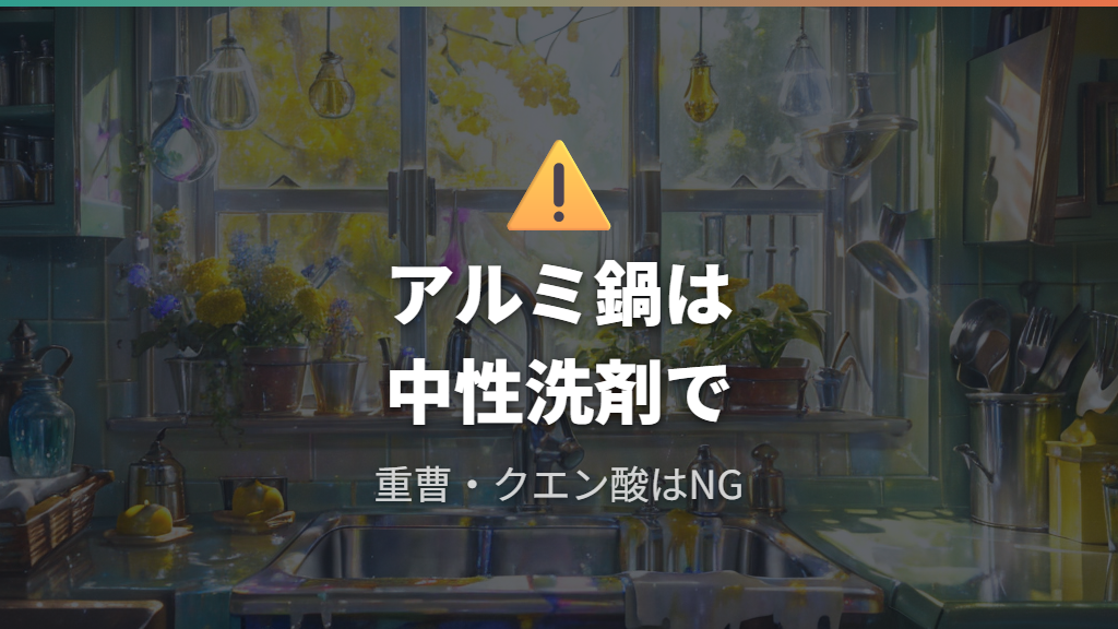 アルミ鍋の焦げ付き落とし方と変色を防ぐ注意点