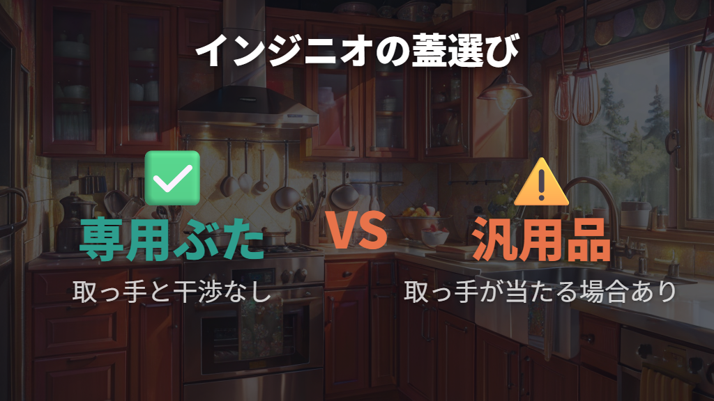 インジニオの蓋選びの注意点は取っ手との干渉