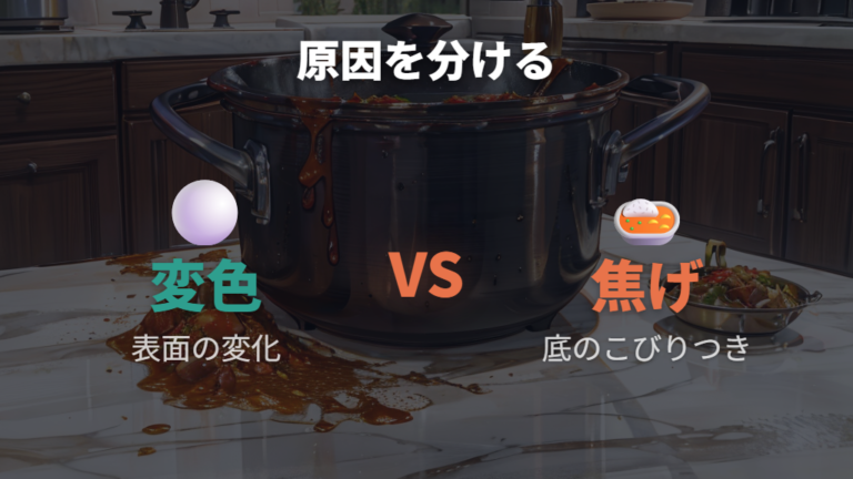 黒ずみや変色が起きる原因を焦げと分けて考える