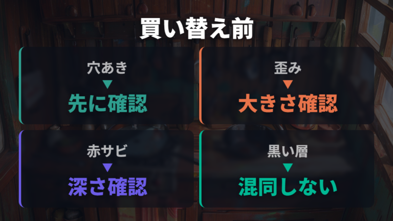 買い替えが必要なサビの状態を先に確認する