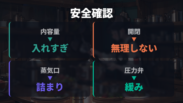 圧力鍋の事故を防ぐ安全対策を確認する