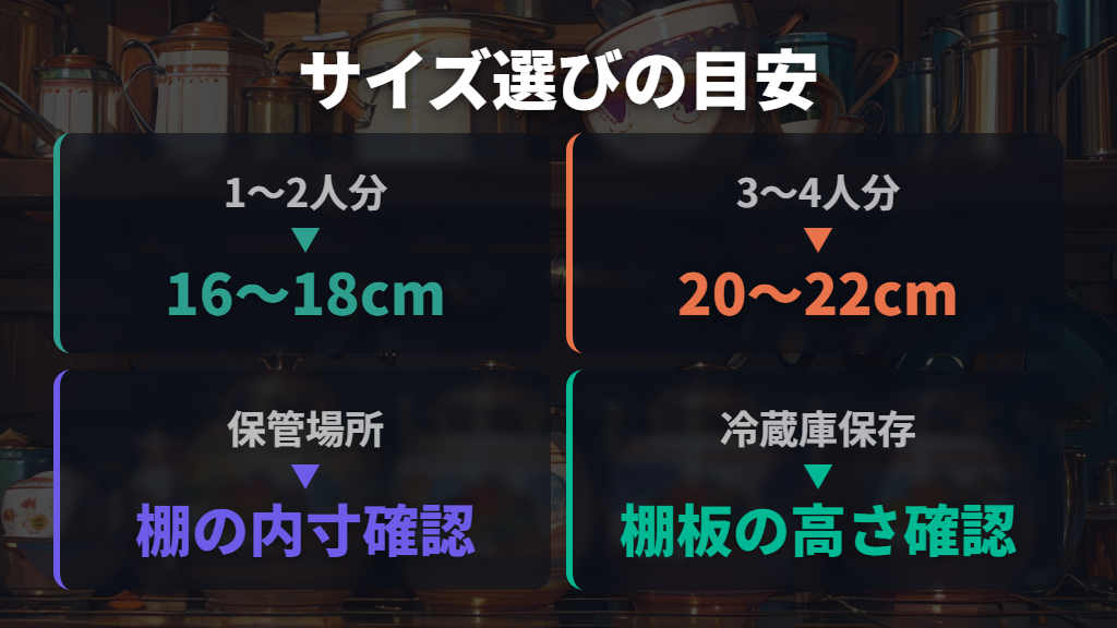 1〜4合炊きに対応するホーローセットのサイズ選び