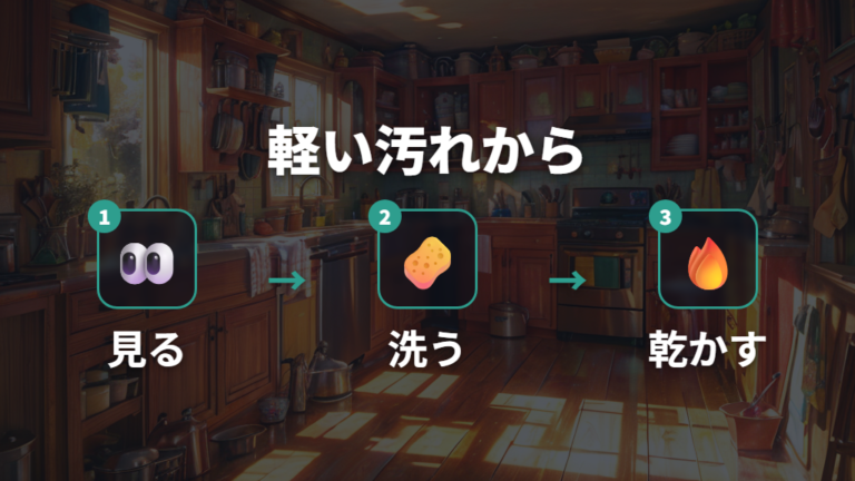 茶色いシミを落とす手順は軽い油汚れから試す