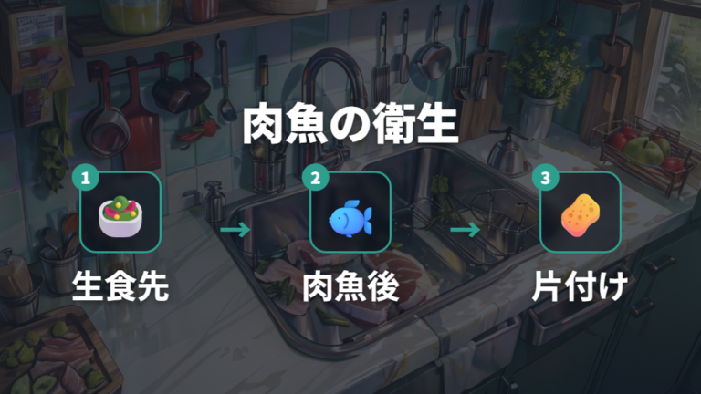 肉や魚を切るときの衛生対策を優先して考える