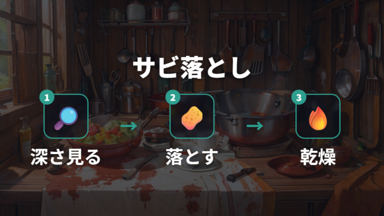 サビを落として使い直す方法は深さ別に変える