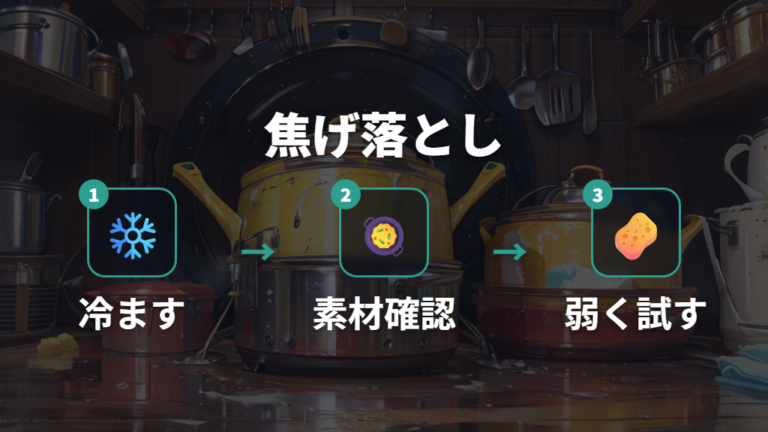 焦げ付きを落とす基本手順は素材確認から始める