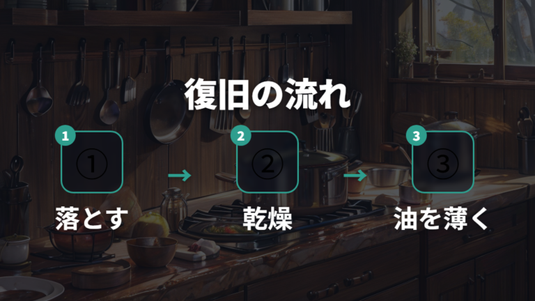 焦げ付かせない油ならしと手入れは復旧まで考える