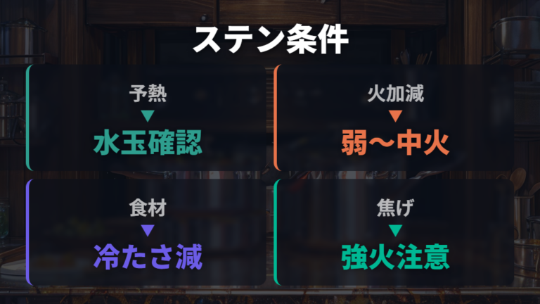 ステンレスで焦げ付く理由を予熱と火加減で比較する