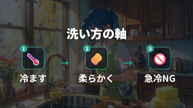 焦げ付きや劣化を防ぐ洗い方と急冷NG
