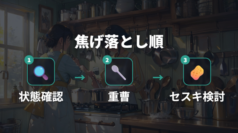ハイター以外の焦げ落とし方法を順番に試す