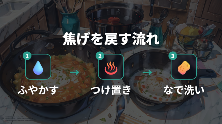 復活できる焦げ付きはお湯とつけ置きでやさしく落とす