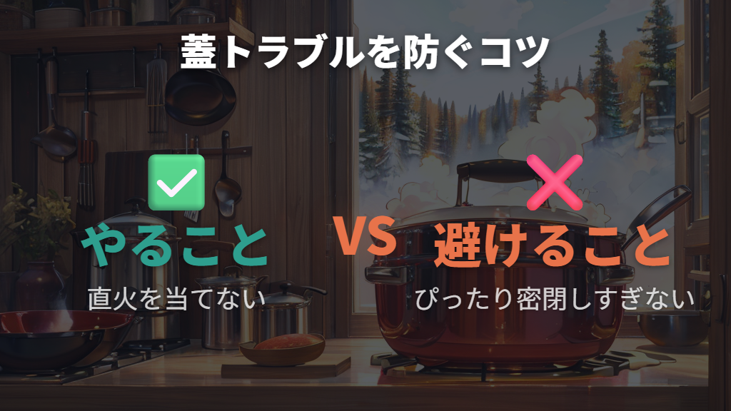 加熱中の蓋トラブルを防ぐコツは直火と密閉を避ける