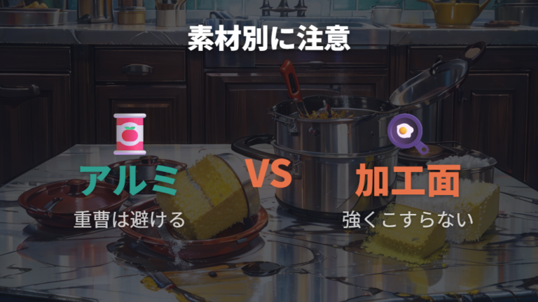 アルミやフッ素加工の焦げ落としで避けたい注意点