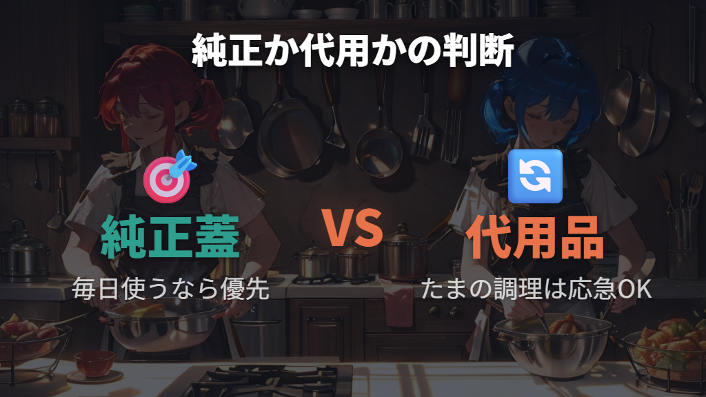 純正蓋を買うべきケースと代用で足りるケースを分ける