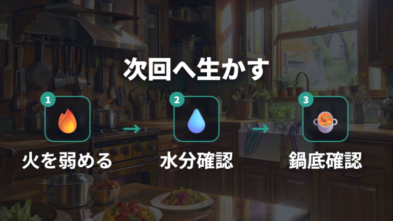 焦げや水分不足で失敗したときの直し方を次回に生かす