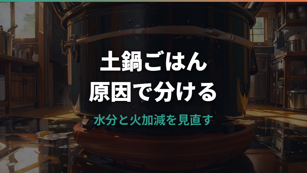 ハリオの土鍋でうまく炊けない原因は？芯残り・べちゃつき・焦げの直し方