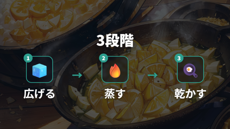 少ない油で作る基本の焼き方を3段階で押さえる