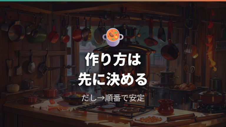 実例レシピを参考に基本の流れを押さえる