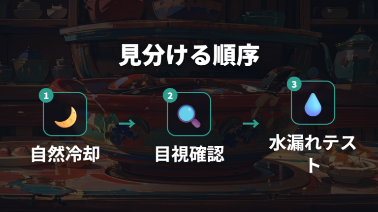 ひびが入った土鍋は使えるかを水漏れで見分ける