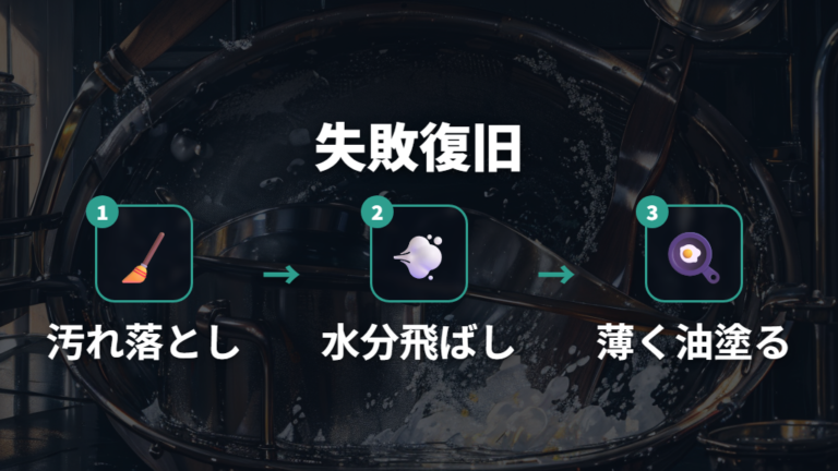 失敗した油ならしの直し方は汚れ落としから始める