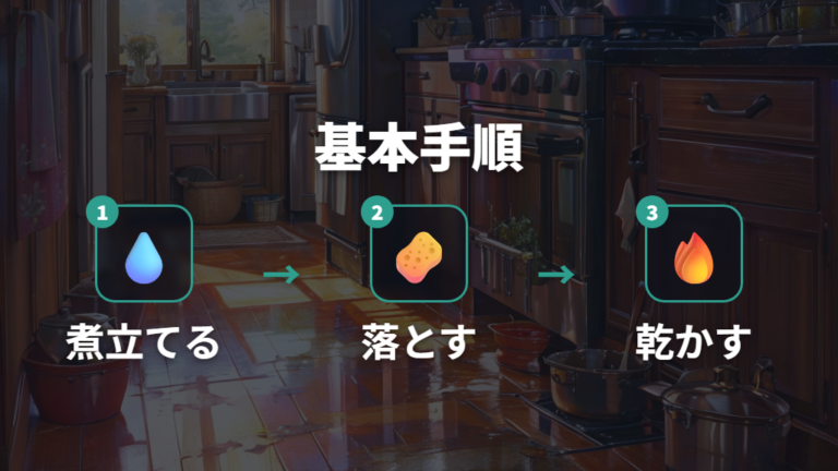 基本手順を参考に焦げ取りの流れを押さえる