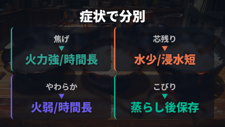 芯残りやべちゃつきの原因を症状別に見分ける