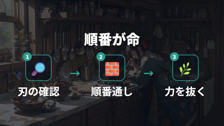 家庭用シャープナーの使い方は順番と力加減が大切