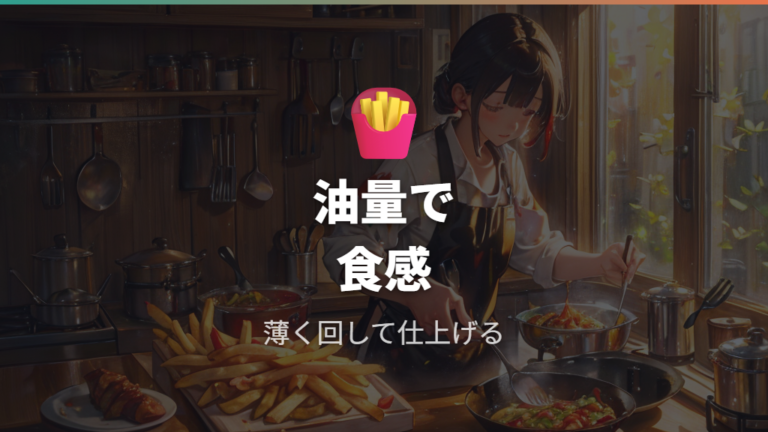 揚げ焼きでカリカリにするコツは油量で変わる