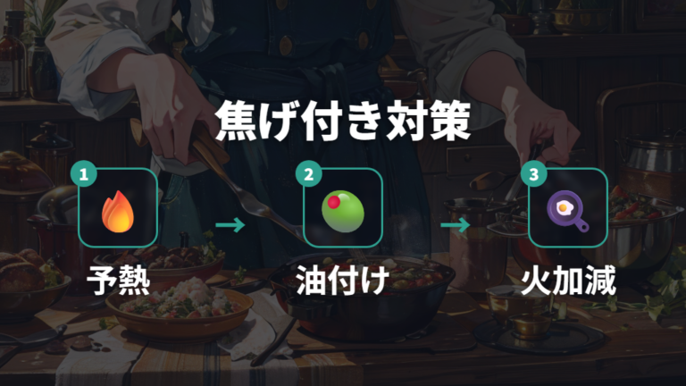 焦げ付きやすさの口コミは本当？予熱と油量で差が出る