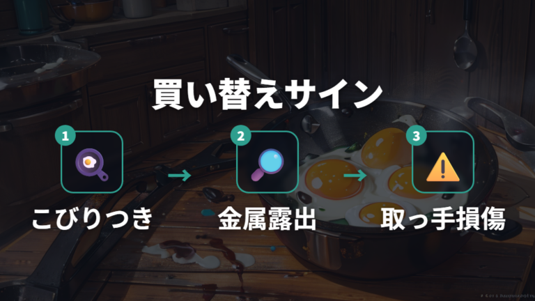 買い替えを判断する劣化サインはこびりつきと金属の露出
