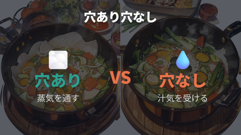 クッキングシートとの違いは穴あき・穴なしで使い分ける