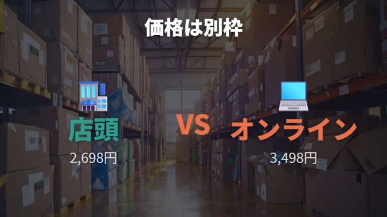 店舗とオンラインの価格差は表示価格を分けて見る
