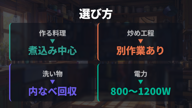 自動調理でも必要なひと手間を減らす選び方