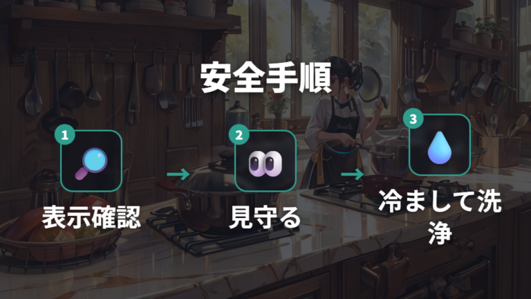 安全に使うための基本ルールは調理中の見守りまで含める