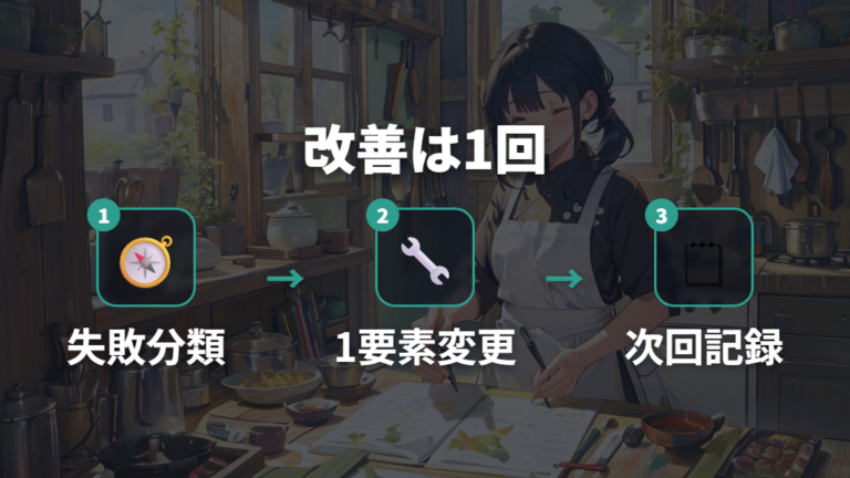 失敗例から見る改善のコツは一つずつ変える